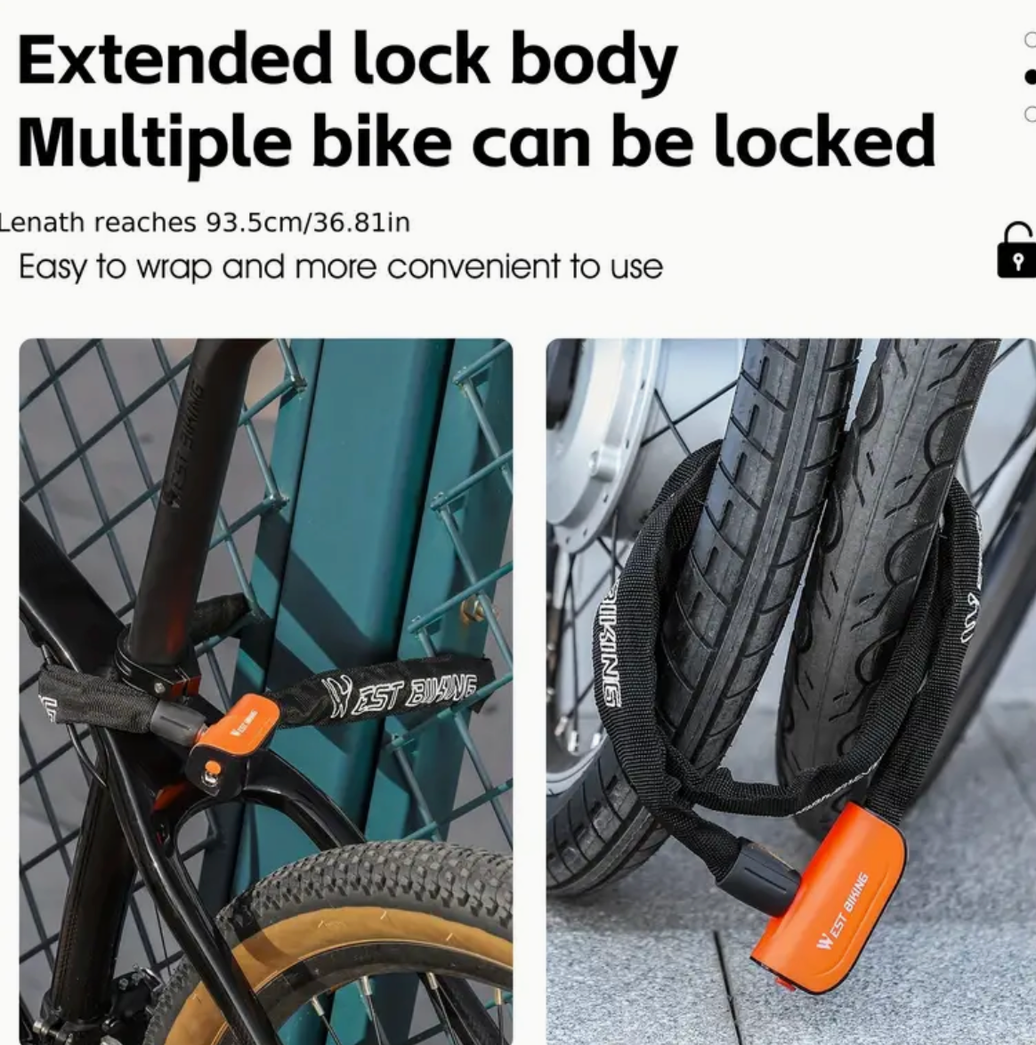 Kettenschloss mit Schlüssel – Für E-Scooter, E-Bike & Fahrrad