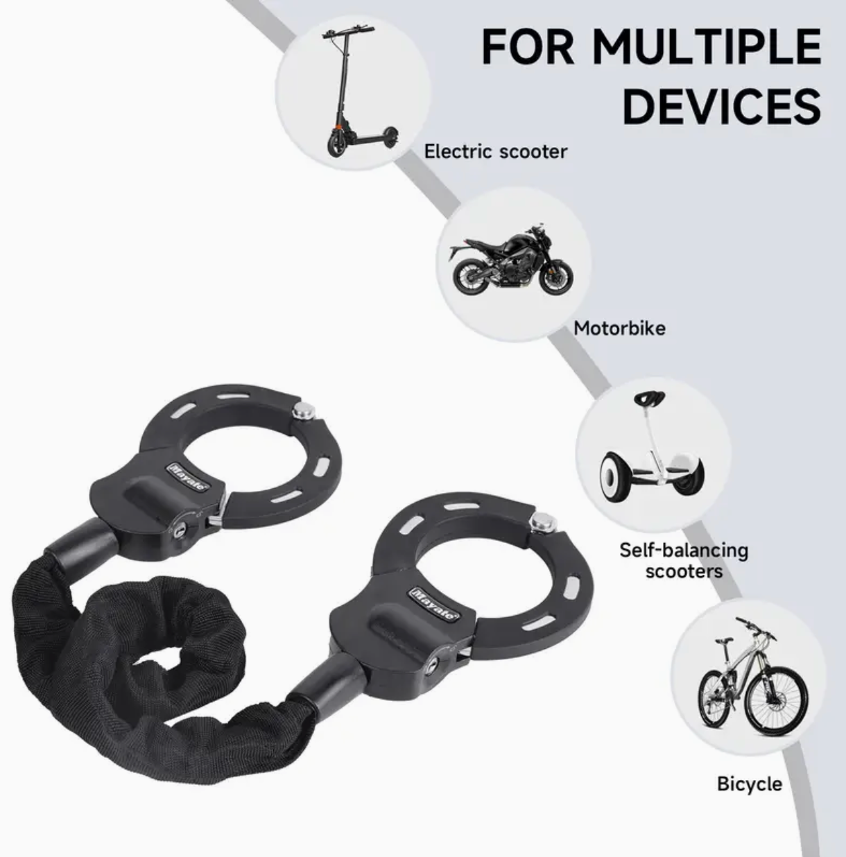 Kettenschloss mit Tasche für E-Scooter & Fahrrad