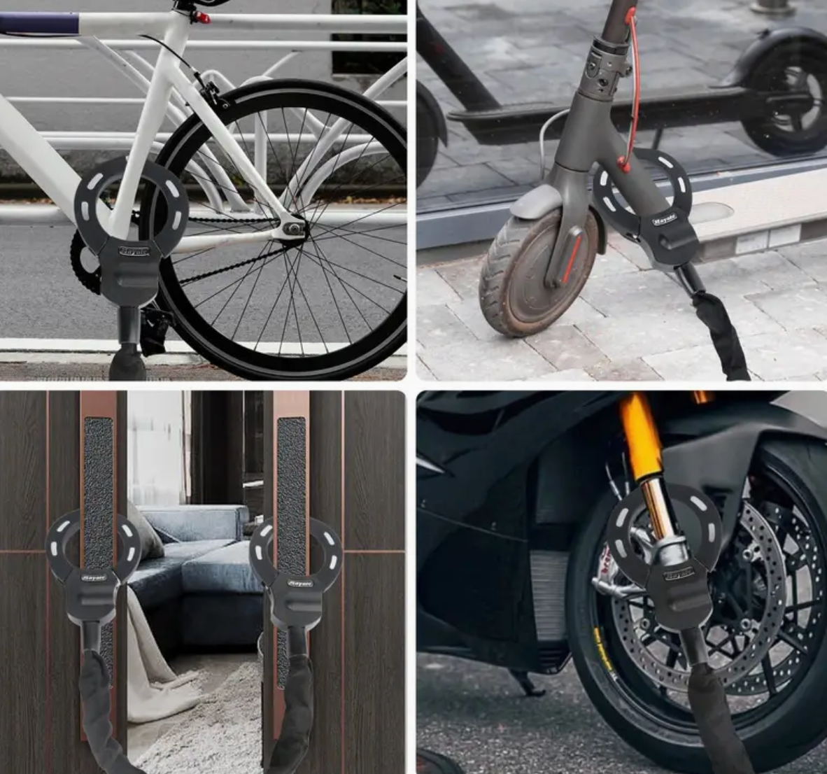 Kettenschloss mit Tasche für E-Scooter & Fahrrad